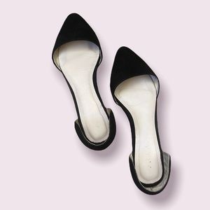 Black pointed D'orsay Flats